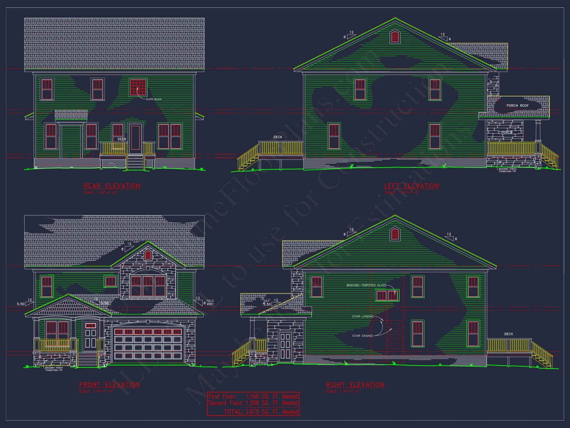 2-Story House Plan with Craftsman Style & CAD Blueprints