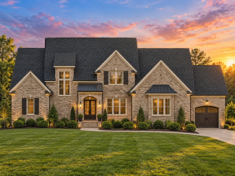 House Plans with Covered Back Porch 8 Front elevation of a Modern Farmhouse home with horizontal lap siding, board and batten accents, gabled rooflines, and covered entry porch
