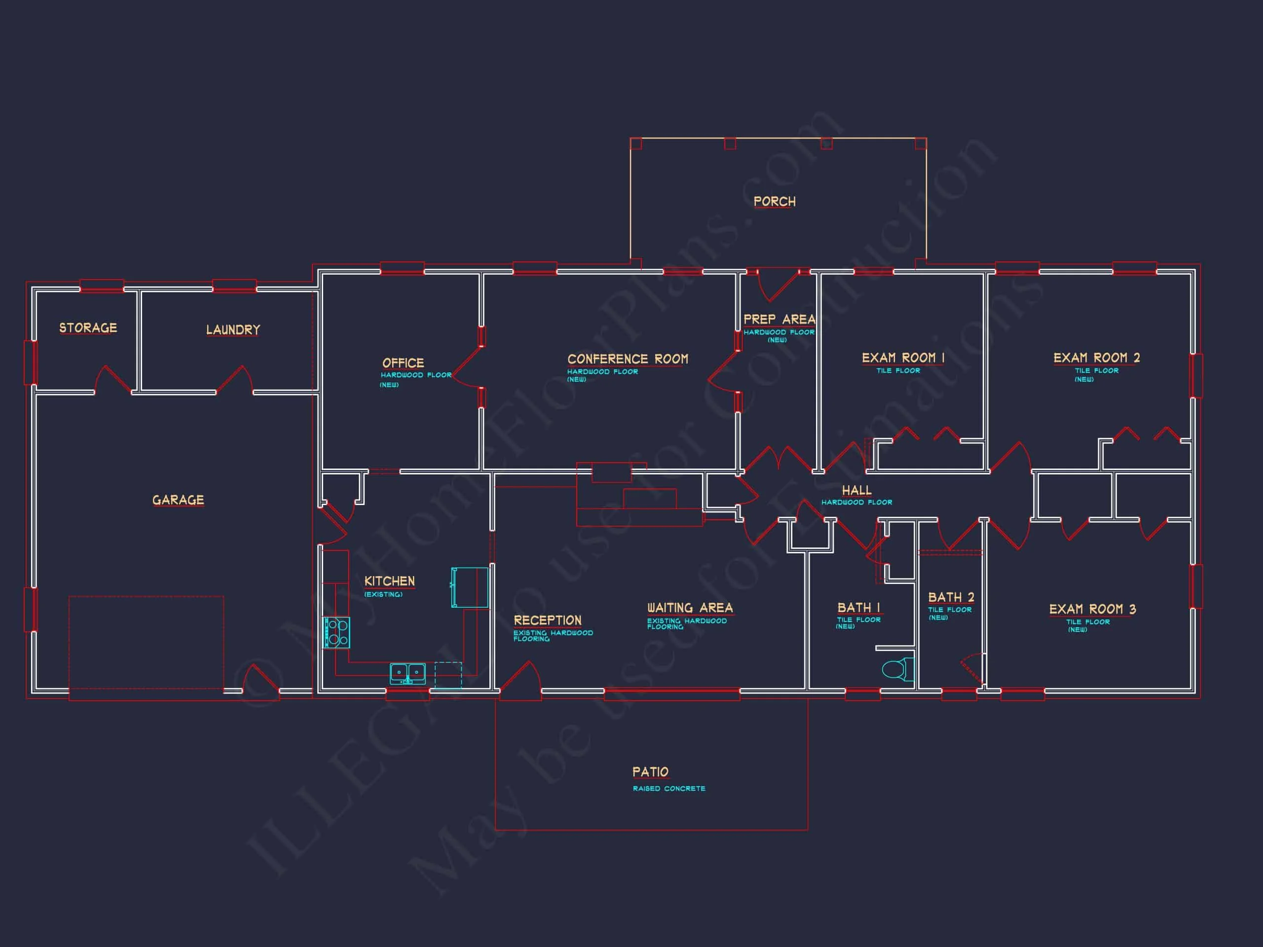 9-1498 OFFICE PLAN - Ranch House Plan w/Open Floor Plan | 1 Story, 2 Bath, Office Design Blueprint 6 Spacious 2-Story House Plan with Craftsman Architecture