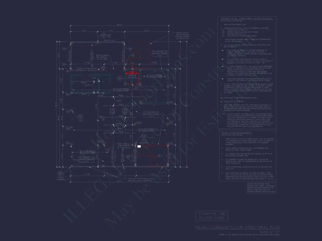 Modern 2-Story Coastal Home Plan with Rear Garage & Balconies