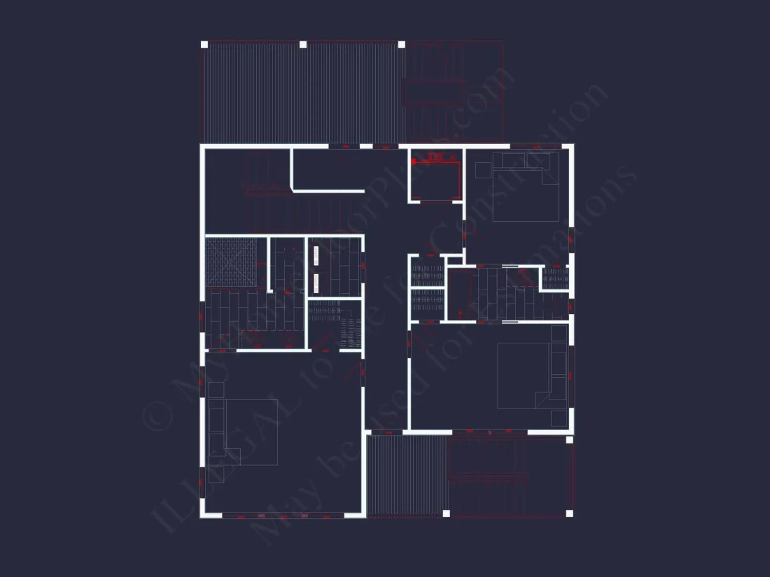 Modern 2-Story Coastal Home Plan with Rear Garage & Balconies