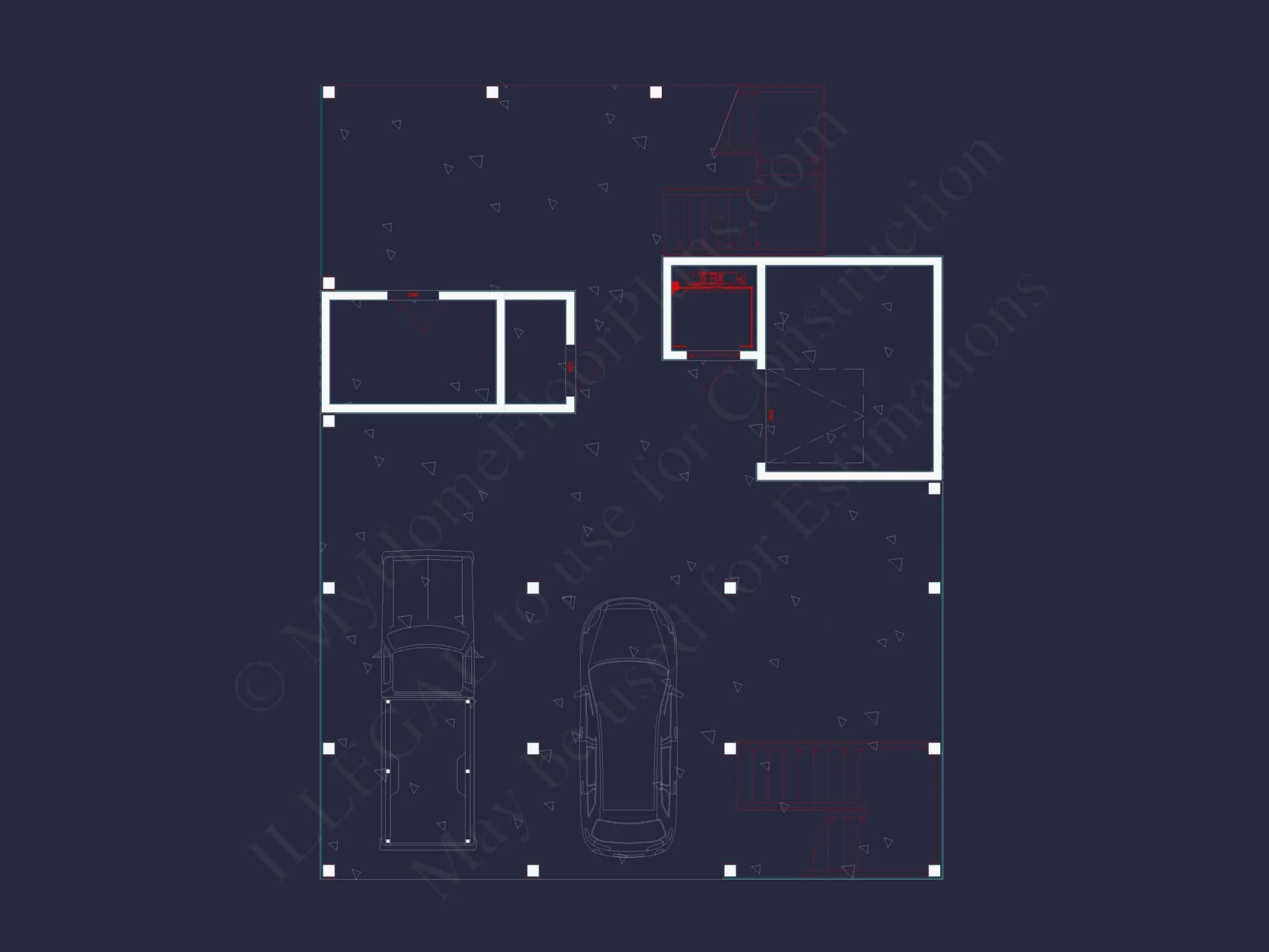Modern 2-Story Coastal Home Plan with Rear Garage & Balconies