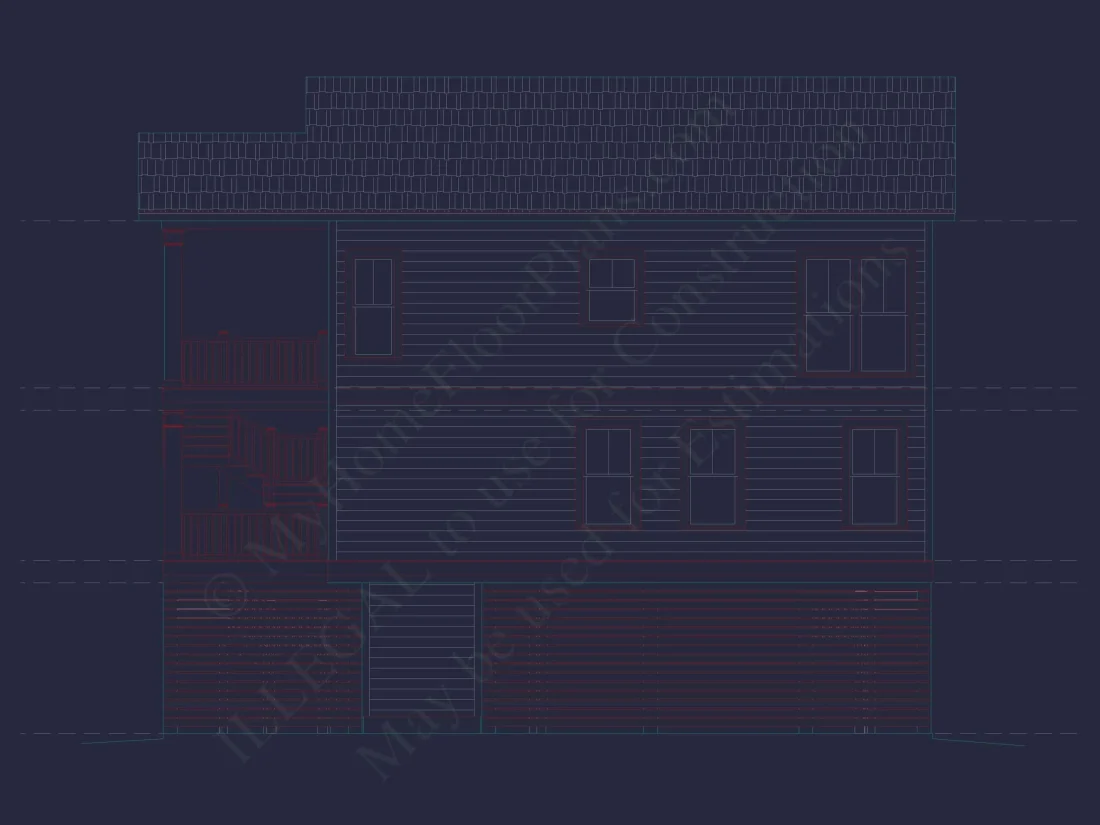 Modern 2-Story Coastal Home Plan with Rear Garage & Balconies