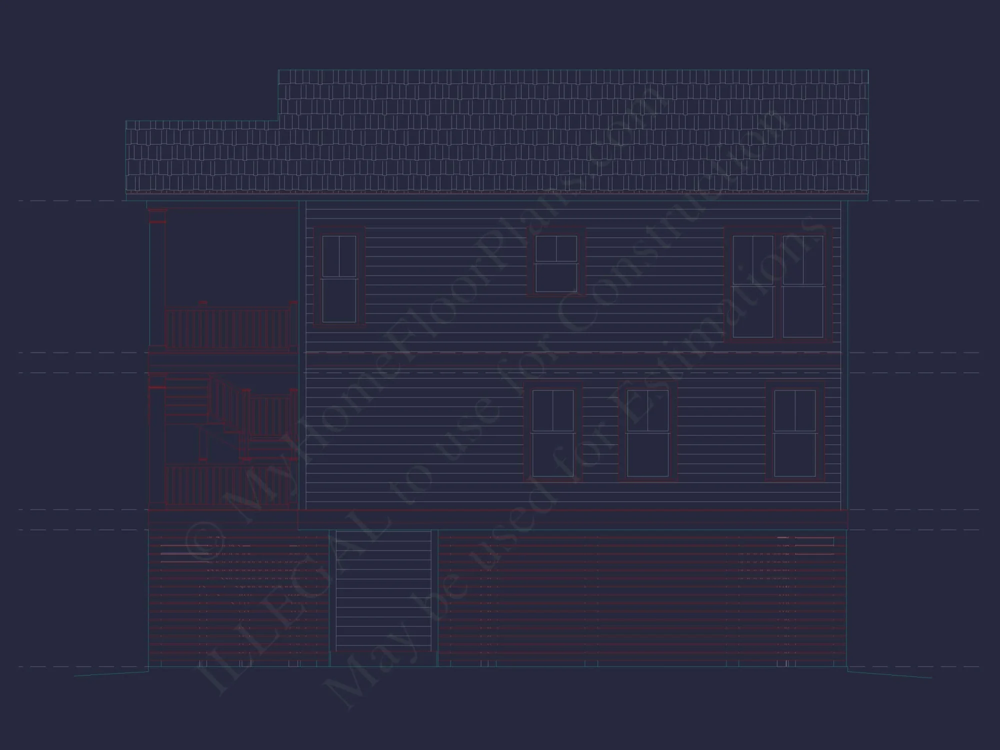 Modern 2-Story Coastal Home Plan with Rear Garage & Balconies