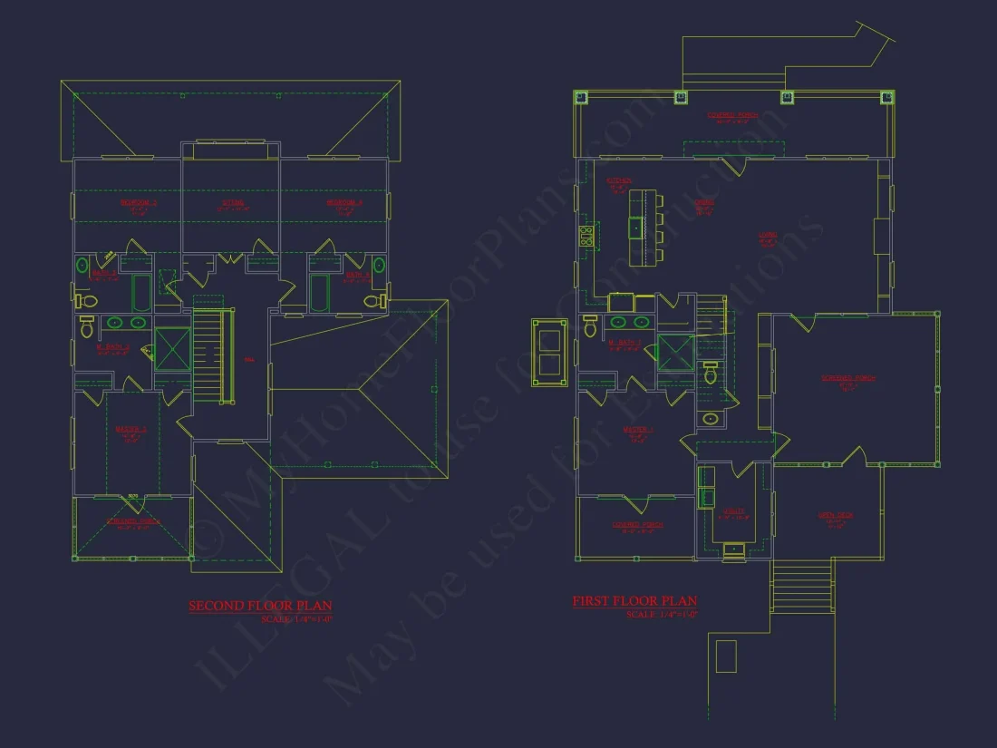 Charming 2-Story House Plan with Modern CAD Architecture & Coastal Flair