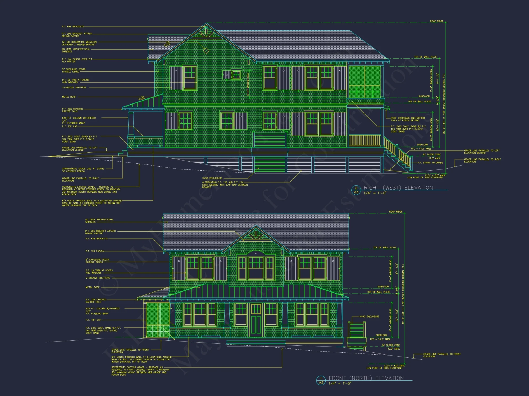 Charming 2-Story House Plan with Modern CAD Architecture & Coastal Flair
