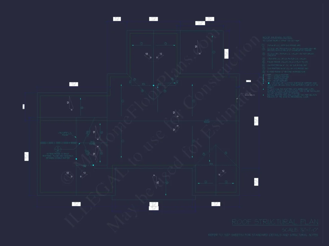 Traditional Craftsman Colonial Floor Plan with Covered Porch & CAD Blueprints