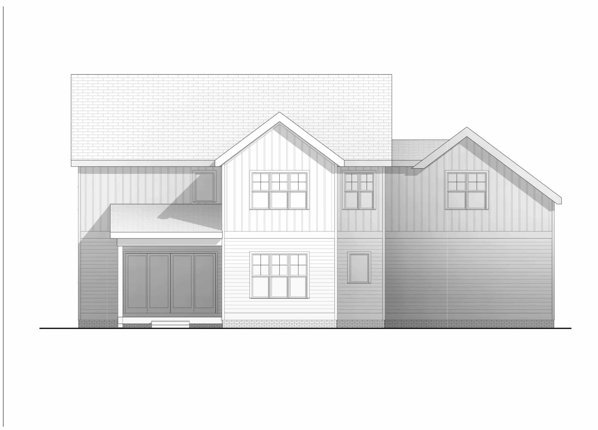 Traditional Craftsman Colonial Floor Plan with Covered Porch & CAD Blueprints