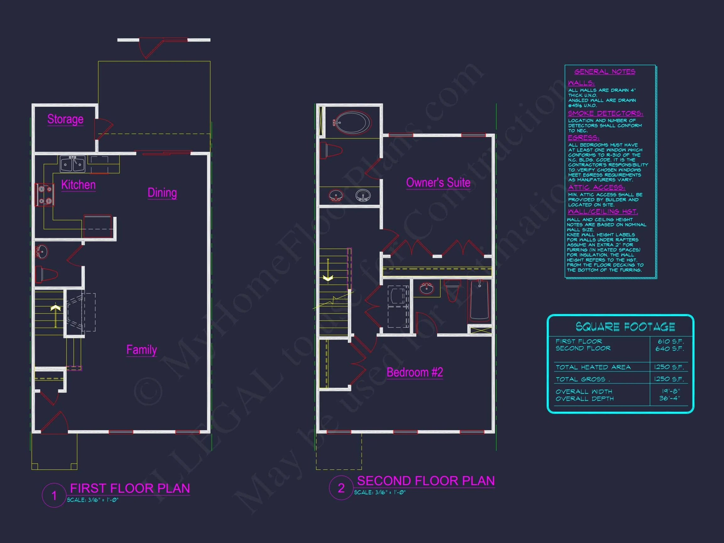 7-1947C TOWNHOUSE PLAN - Colonial Home Plan - 3-Bed, 2.5-Bath, 1,850 SF 14 Modern 2-Bedroom Townhome Plan with Open Floor Plan & Fireplace