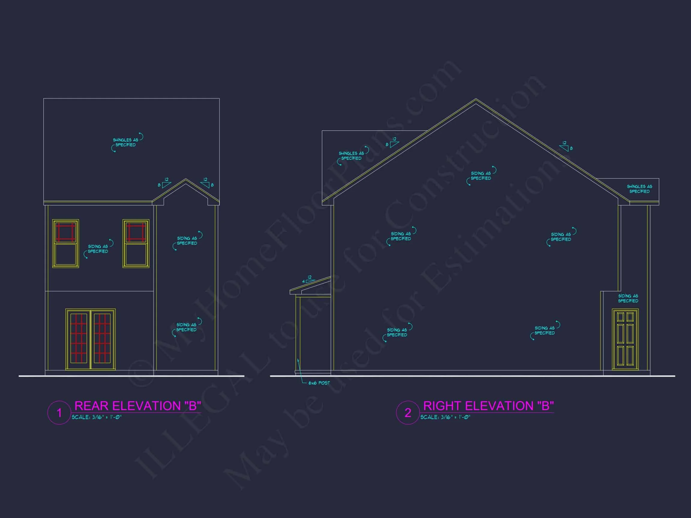 7-1947C TOWNHOUSE PLAN - Colonial Home Plan - 3-Bed, 2.5-Bath, 1,850 SF 5 Modern 2-Bedroom Townhome Plan with Open Floor Plan & Fireplace