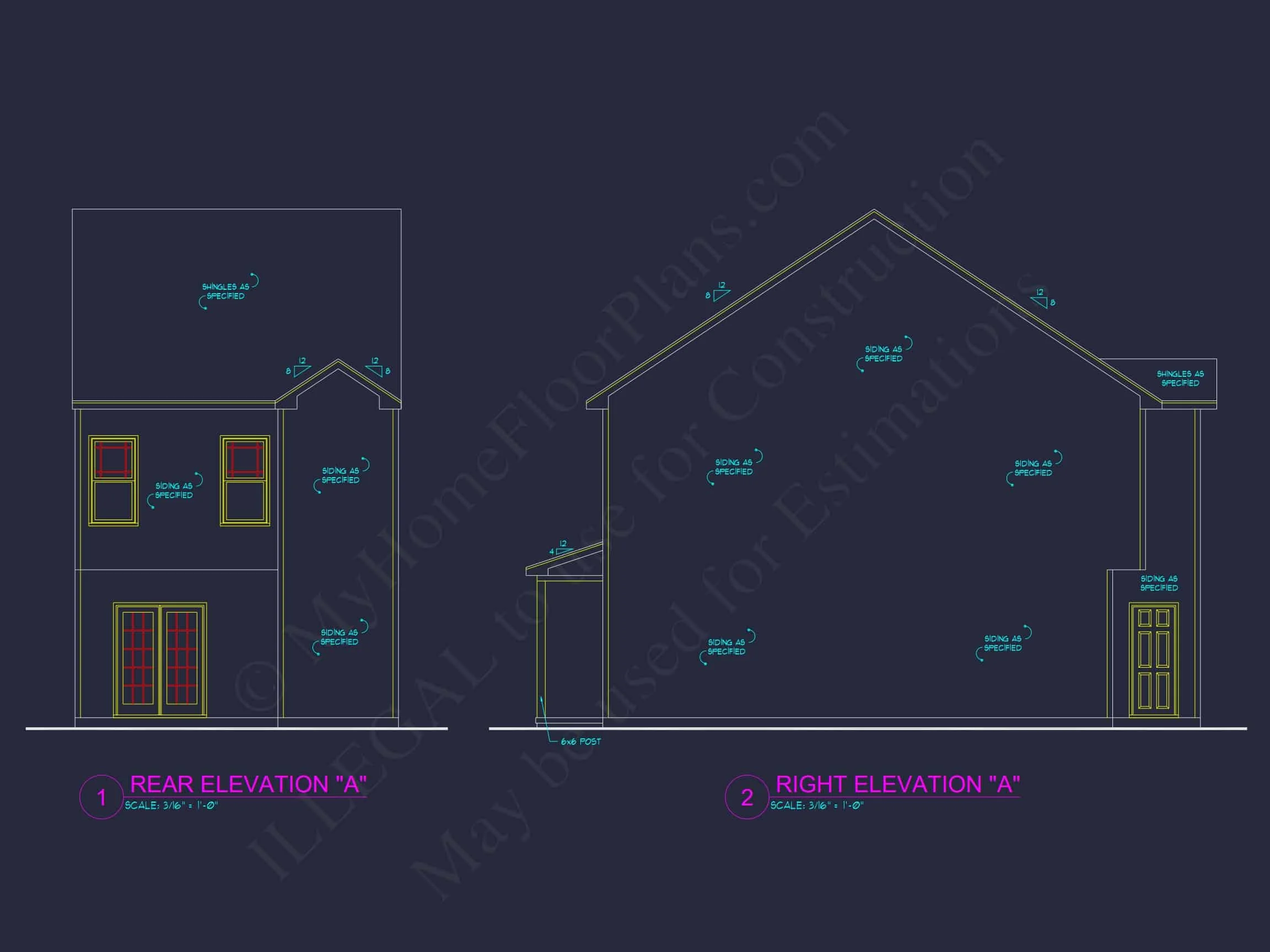7-1947C TOWNHOUSE PLAN - Colonial Home Plan - 3-Bed, 2.5-Bath, 1,850 SF 6 Modern 2-Bedroom Townhome Plan with Open Floor Plan & Fireplace