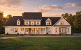 Plan  9-1599 - Nantucket Shingle |  Colonial - 4-Bed, 5-Bath, 4,720 SF