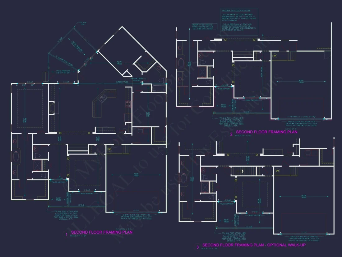 Customizable Floor Plan Blueprint with CAD Architecture & Southern Style