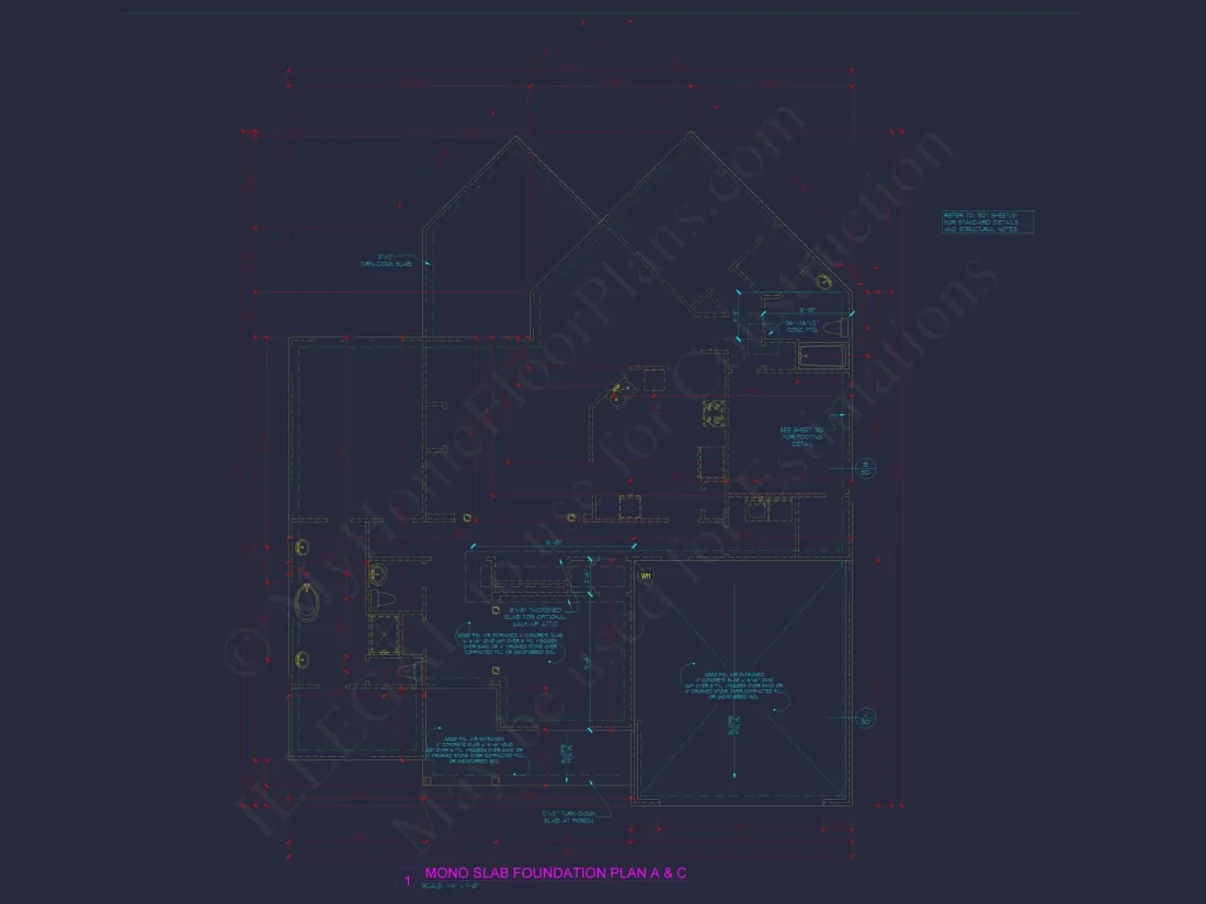 Customizable Floor Plan Blueprint with CAD Architecture & Southern Style