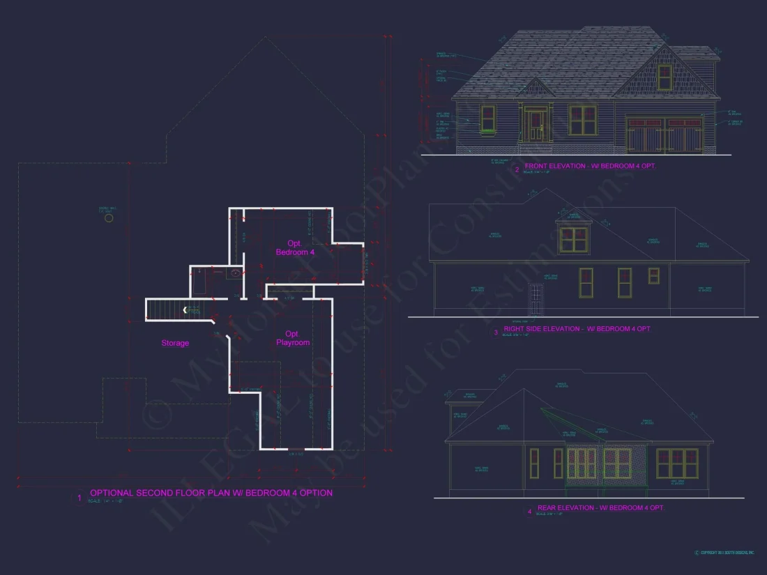 Customizable Floor Plan Blueprint with CAD Architecture & Southern Style