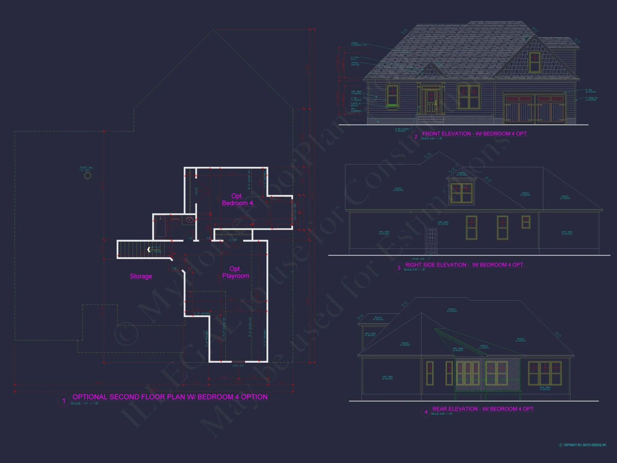 Customizable Floor Plan Blueprint with CAD Architecture & Southern Style