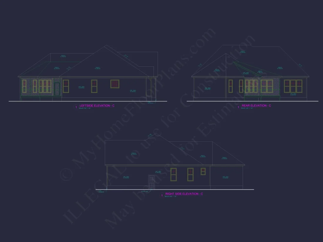 Customizable Floor Plan Blueprint with CAD Architecture & Southern Style