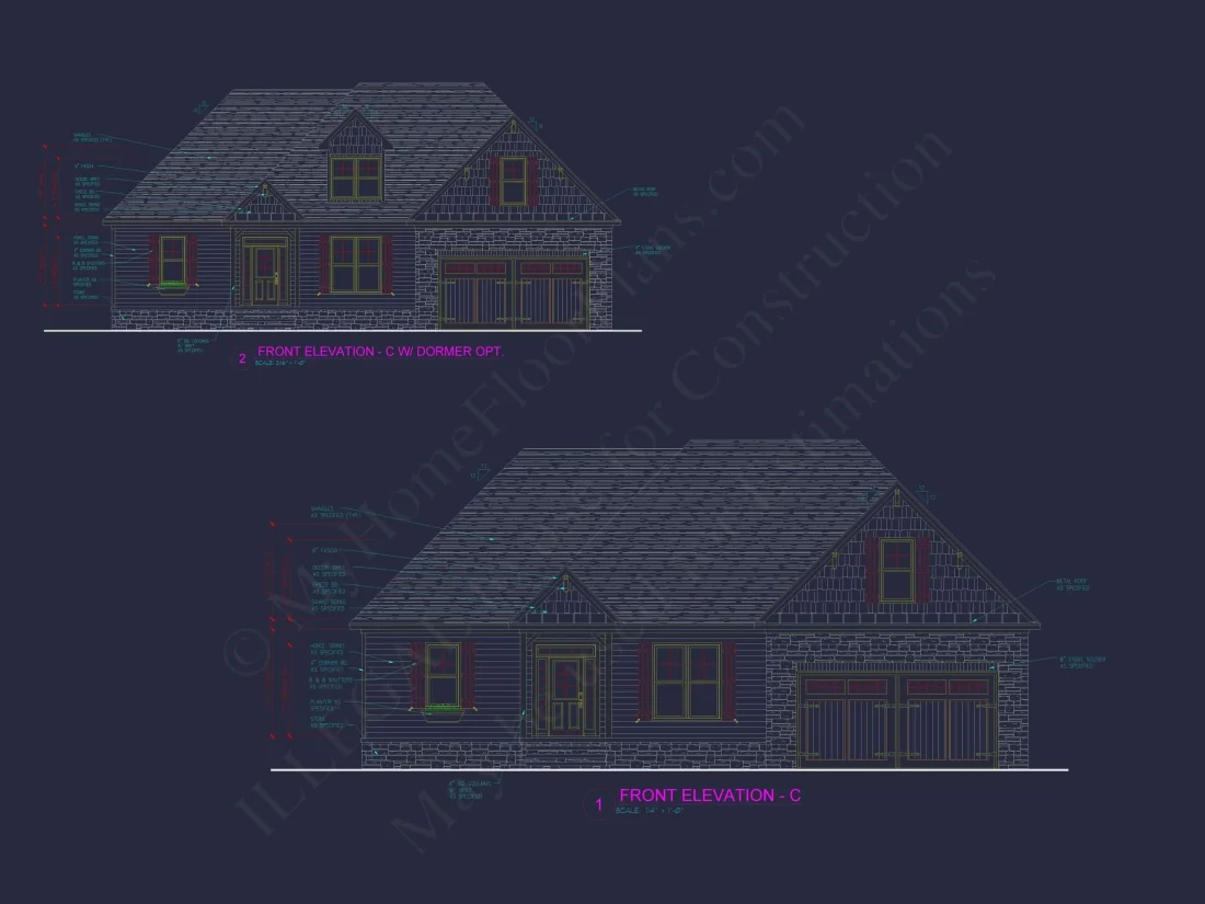Customizable Floor Plan Blueprint with CAD Architecture & Southern Style