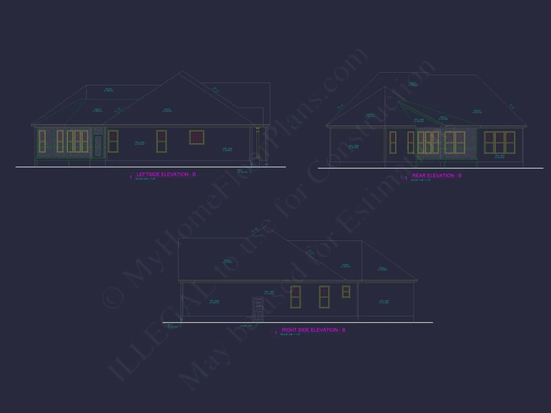 Customizable Floor Plan Blueprint with CAD Architecture & Southern Style