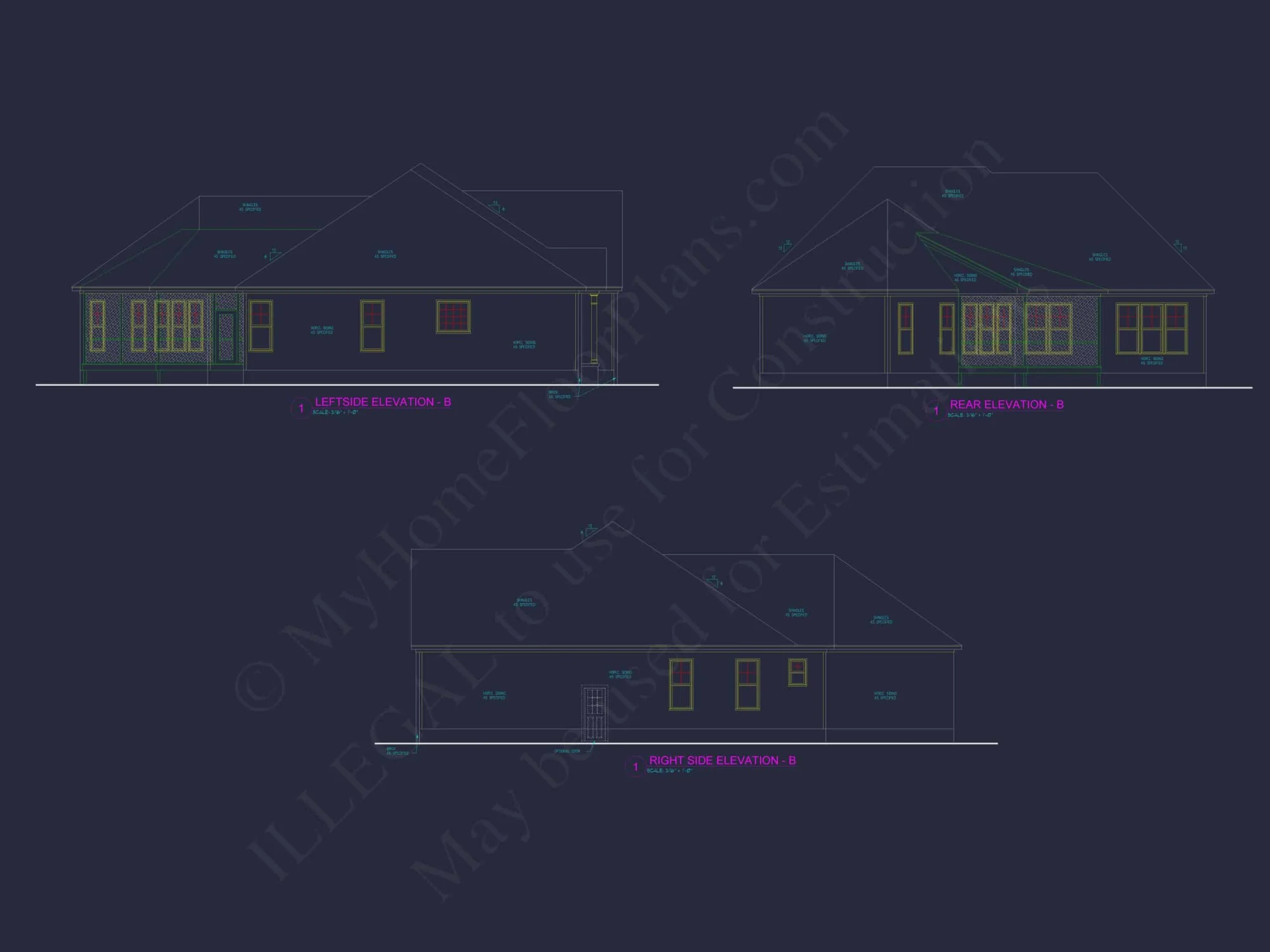 Customizable Floor Plan Blueprint with CAD Architecture & Southern Style