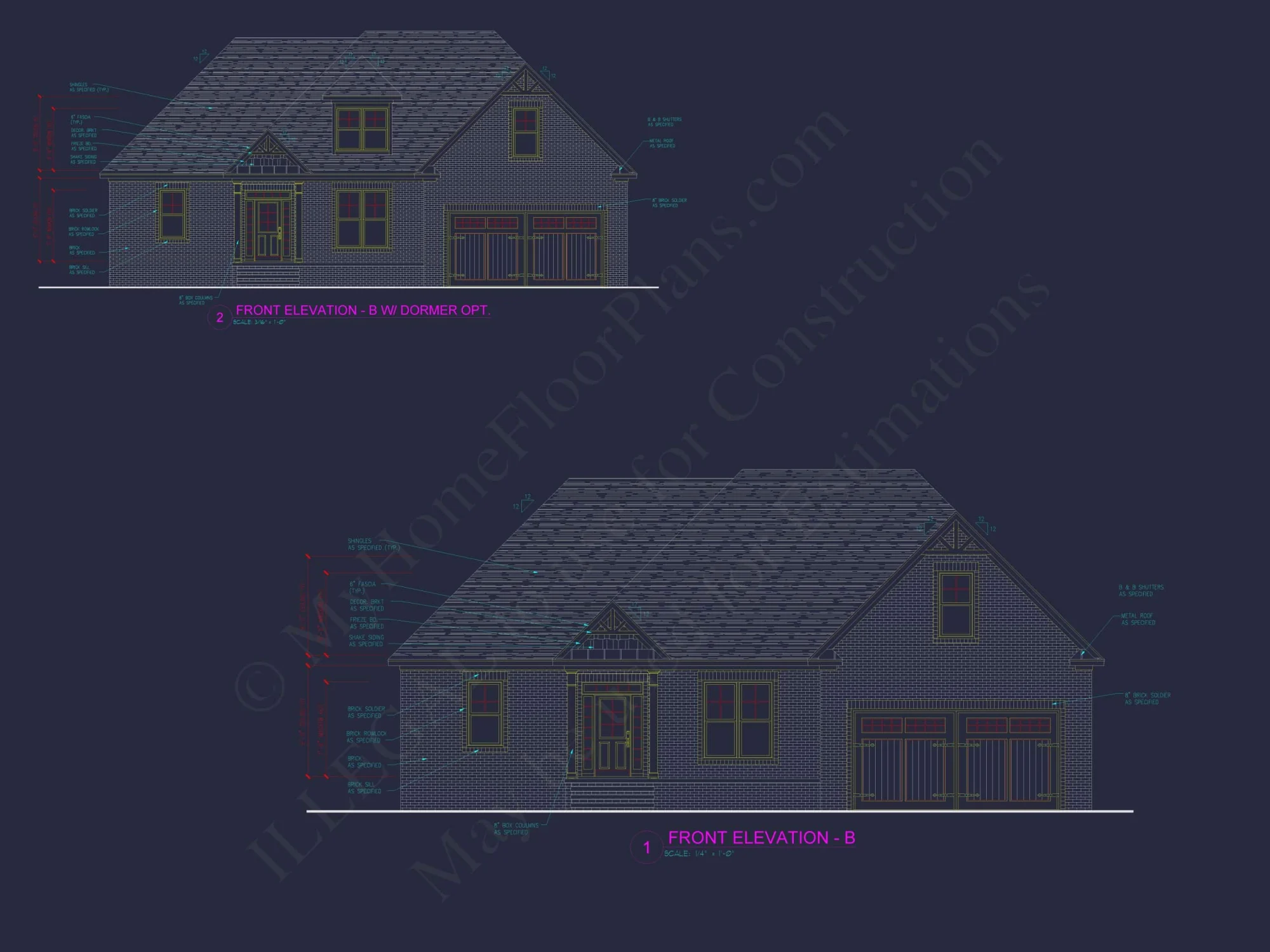 Customizable Floor Plan Blueprint with CAD Architecture & Southern Style