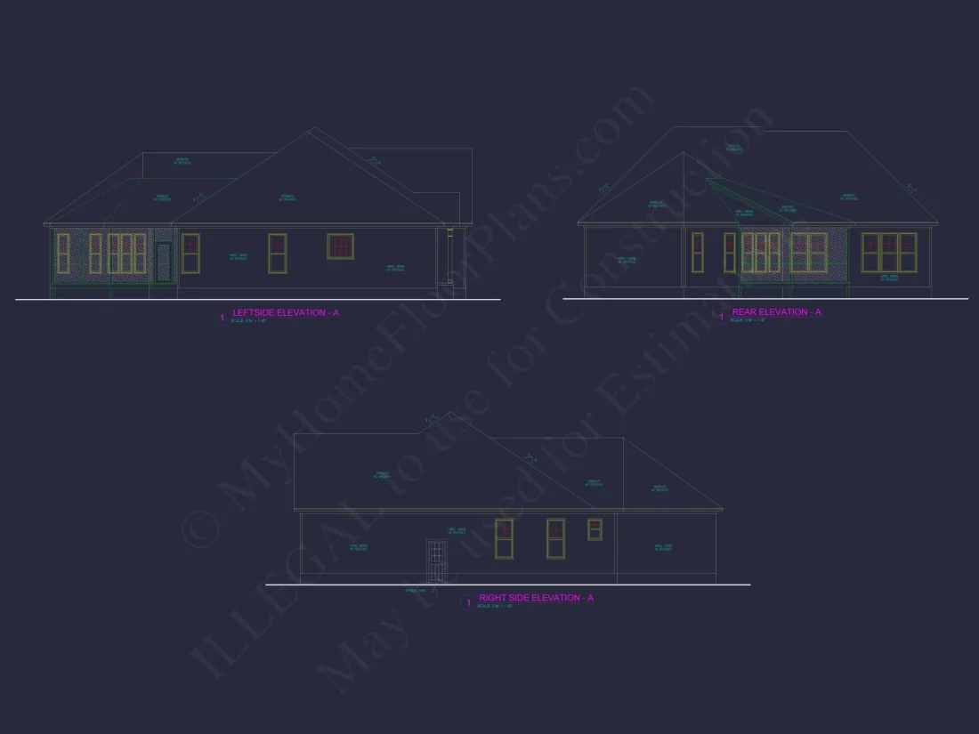 Customizable Floor Plan Blueprint with CAD Architecture & Southern Style