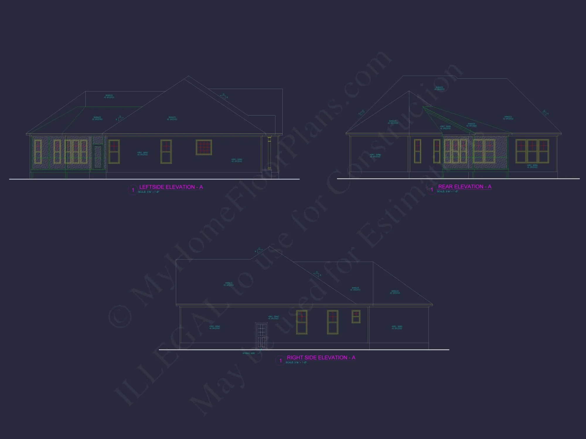 Customizable Floor Plan Blueprint with CAD Architecture & Southern Style