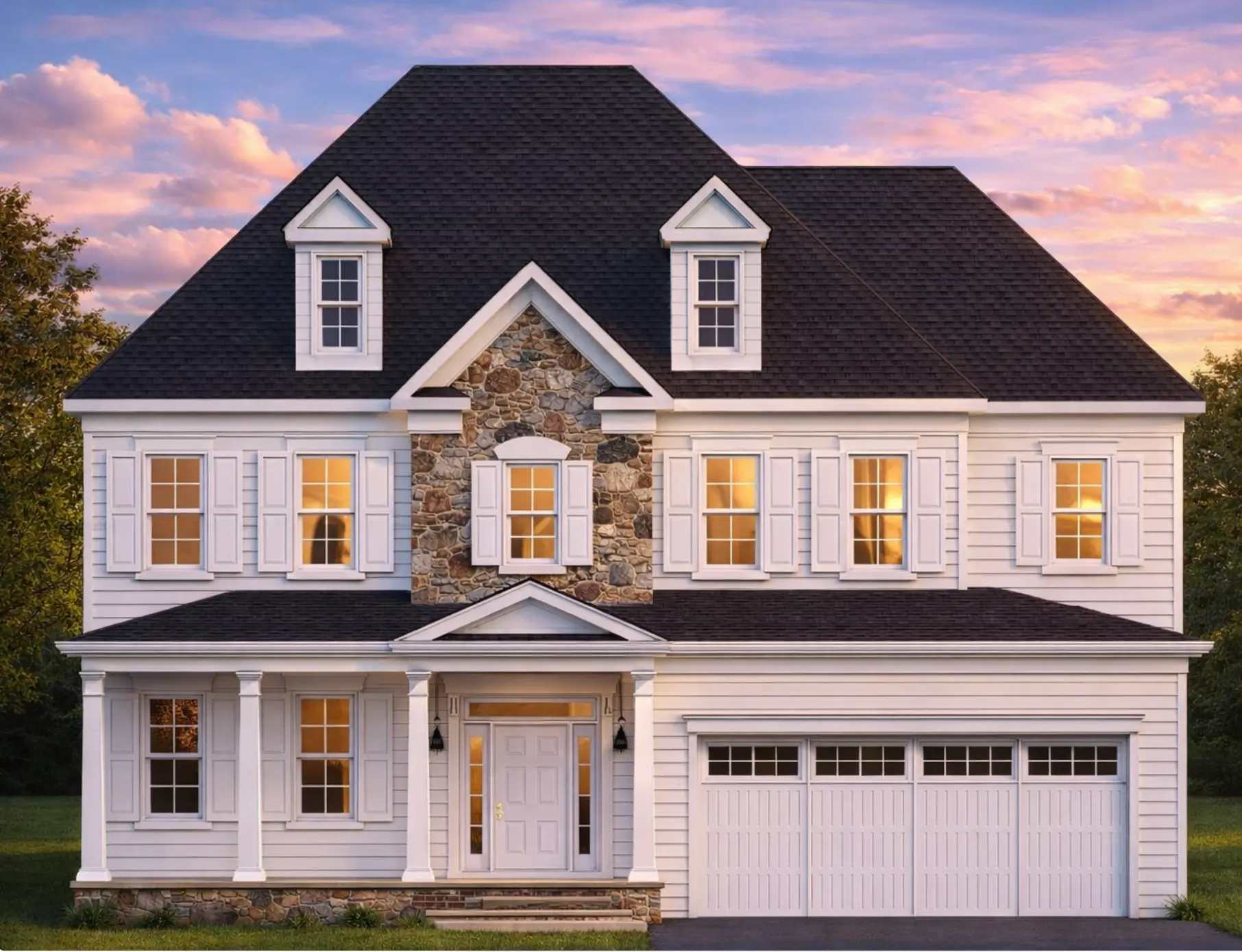 Home Blueprint Designs with CAD 2.5-Story Floor Plan (45ft)