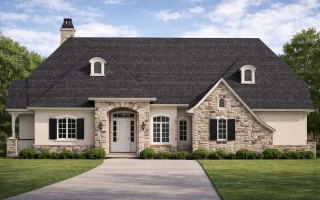 Plan  14-1819 - Linden Ridge Farm |  French Country - 3-Bed, 5-Bath, 4,109 SF