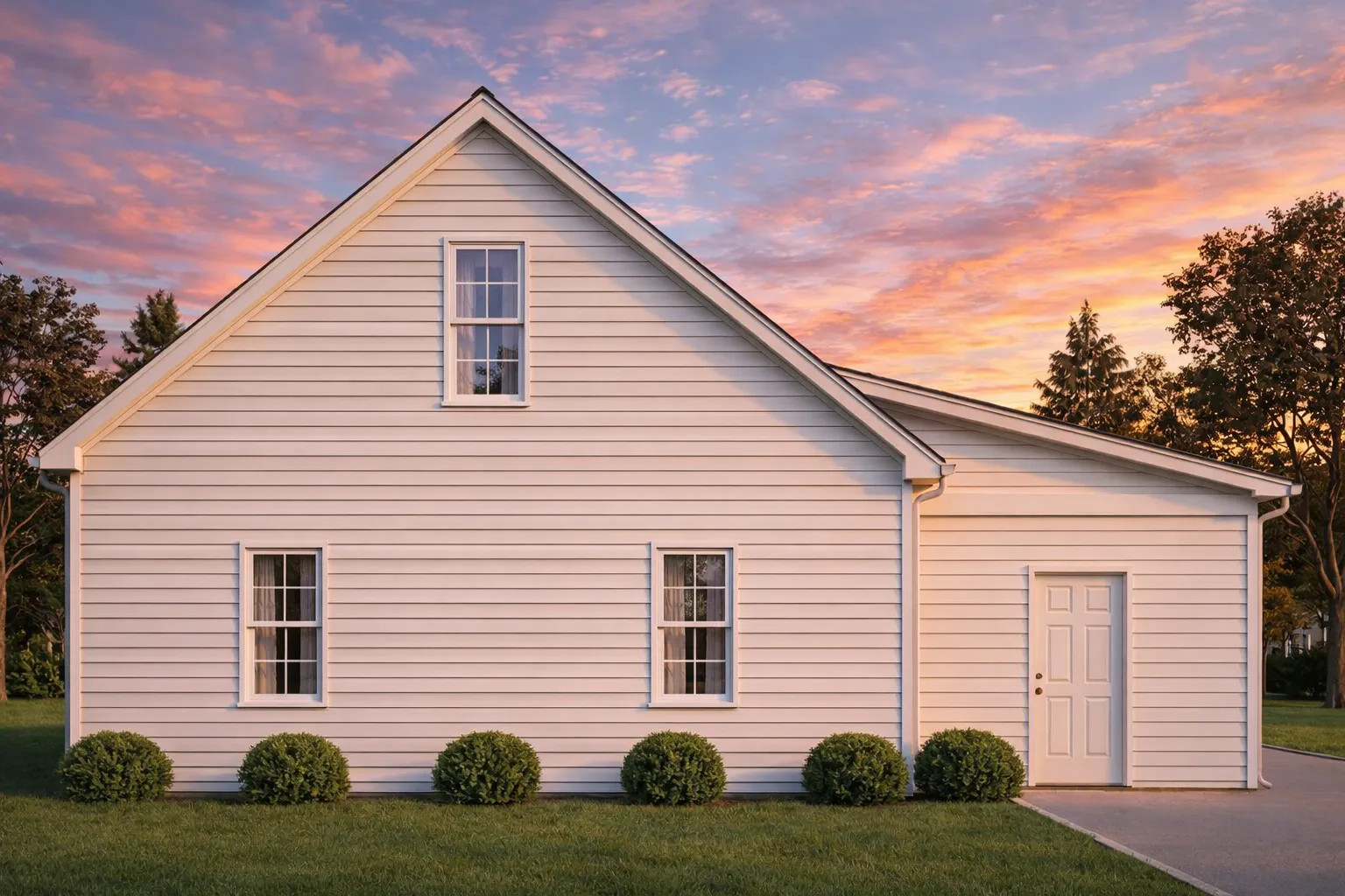 House Plans Online 25 Front elevation of an American Cottage style home featuring clean horizontal lap siding and a simple gable roofline