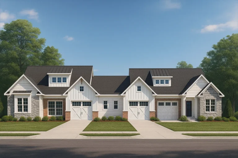Architectural House Blueprint - 4-Unit Townhouse Floor Plan Designs