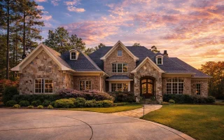Plan  9-1733 - Georgetown Row |  French Country - 4-Bed, 5-Bath, 6,492 SF