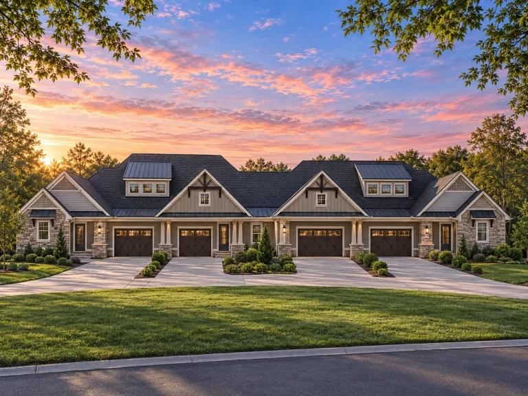 Architectural House Blueprint - 4-Unit Townhouse Floor Plan Designs
