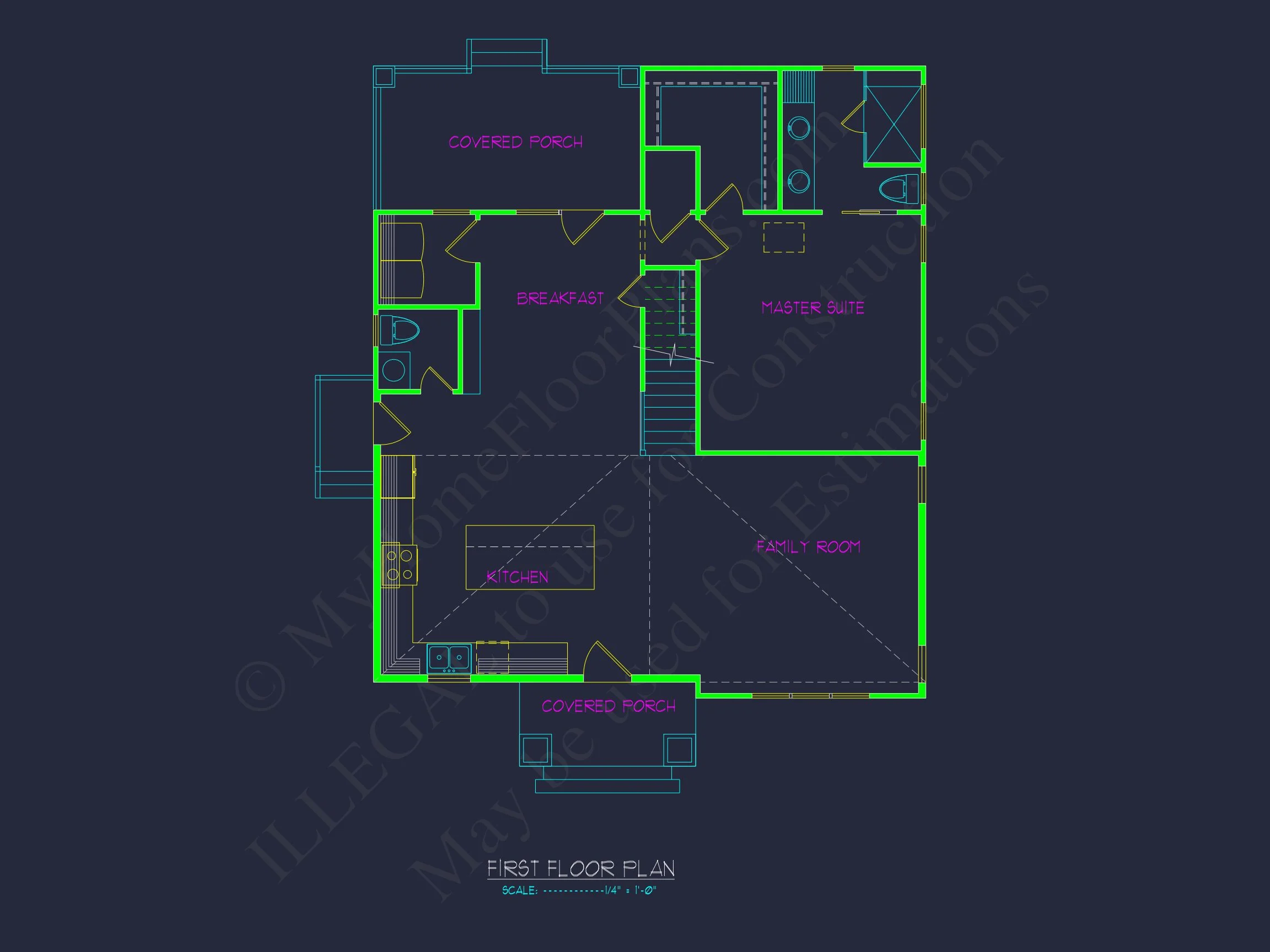 19-1443 HOUSE PLAN - Cottage Home Plan - 2-Bed, 2-Bath, 1,450 SF 3 Charming Craftsman house Plan with Efficient Floor Designs