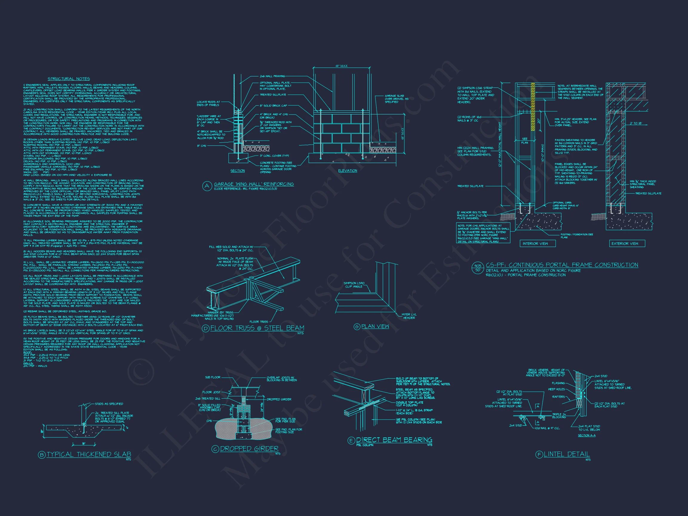 19-1382 POOL GUEST HOUSE ADU - Modern Home Plan - 3-Bed, 2.5-Bath, 2,150 SF 12 Modern Guesthouse house Blueprint with Pool and Open Floor Plan