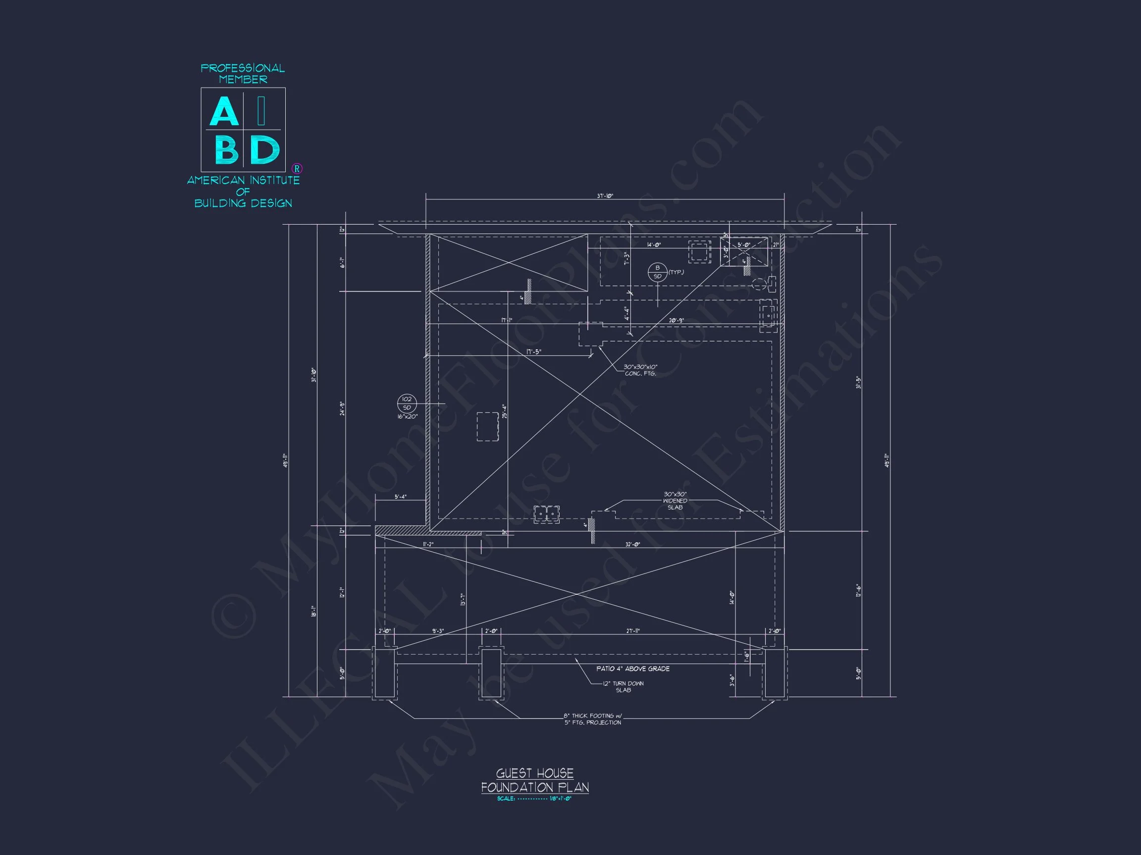 19-1382 POOL GUEST HOUSE ADU - Modern Home Plan - 3-Bed, 2.5-Bath, 2,150 SF 8 Modern Guesthouse house Blueprint with Pool and Open Floor Plan