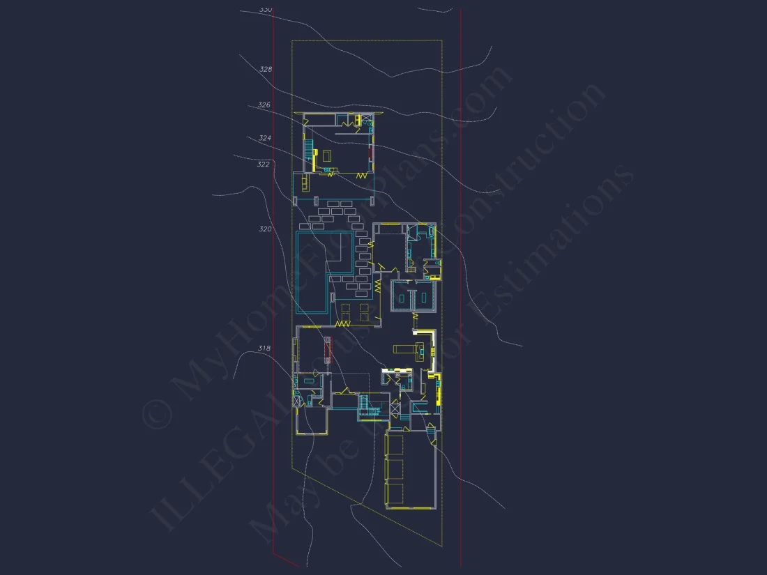 Modern Guesthouse house Blueprint with Pool and Open Floor Plan