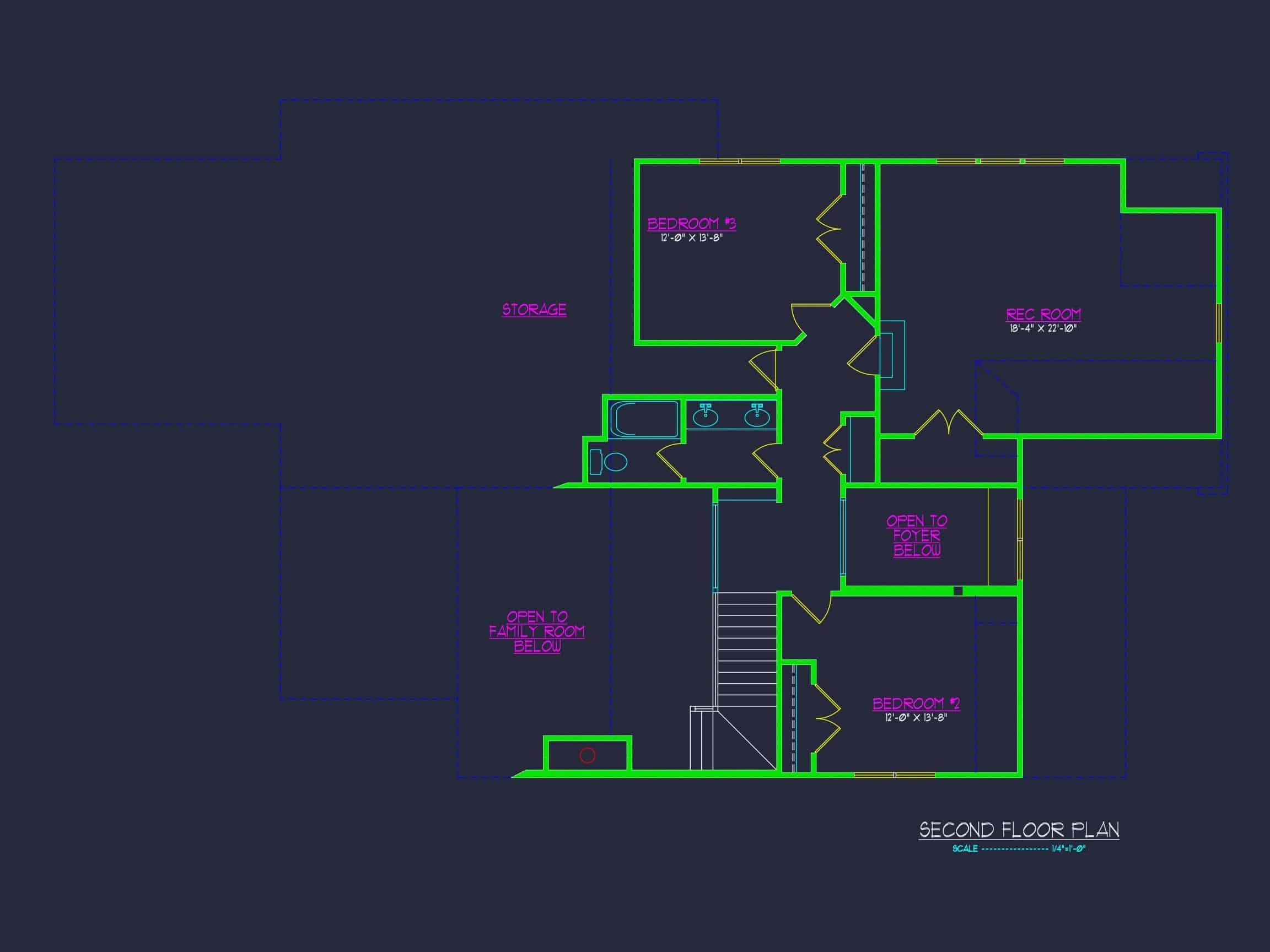 19-1303 HOUSE PLAN - Modern Farmhouse Home Plan - 3-Bed, 2.5-Bath, 2,450 SF 7 Elegant house Floor Plan with CAD Designs & Blueprint Features