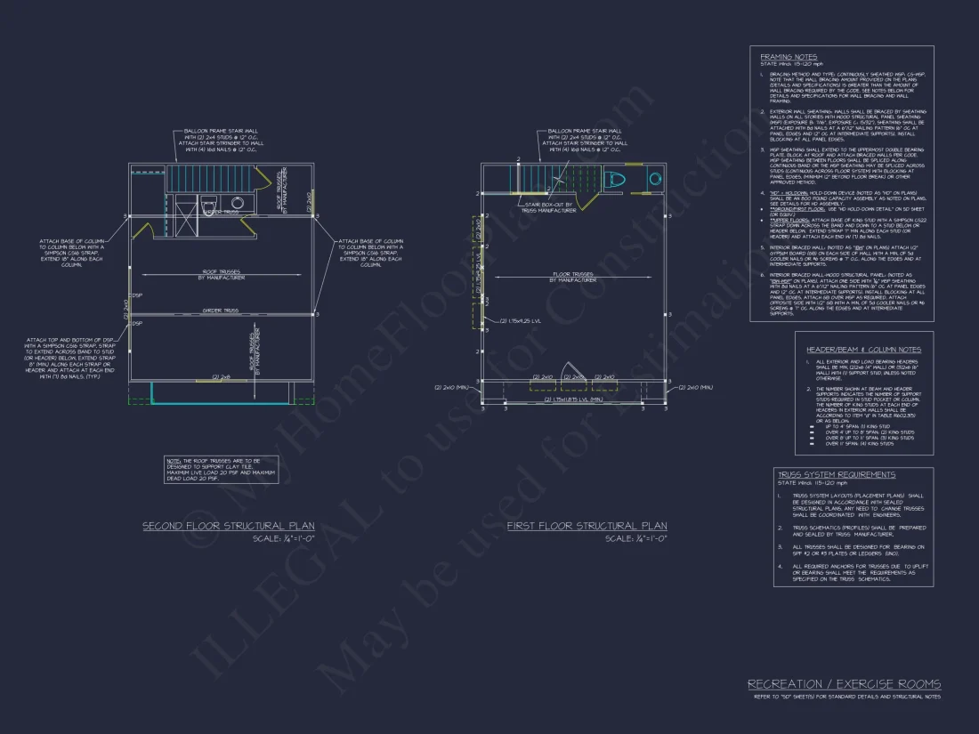 Modern 2-Story house Floor Plan with Detailed CAD Designs