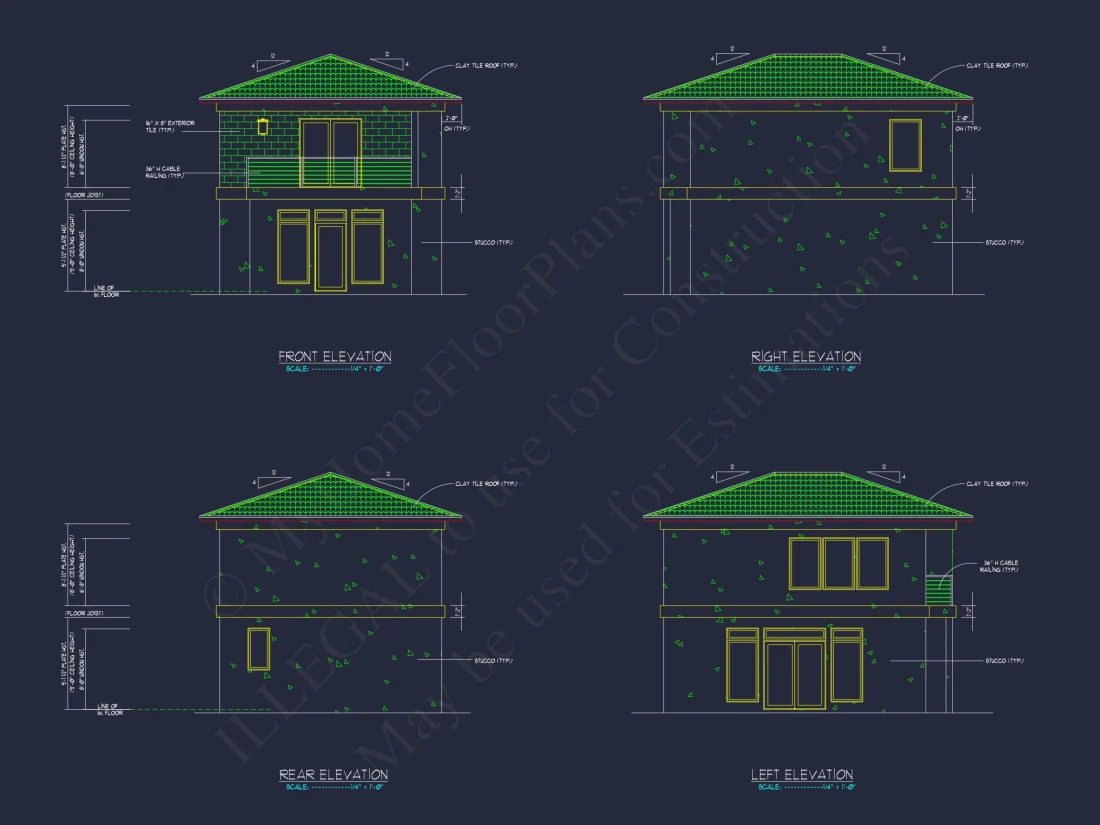 Modern 2-Story house Floor Plan with Detailed CAD Designs