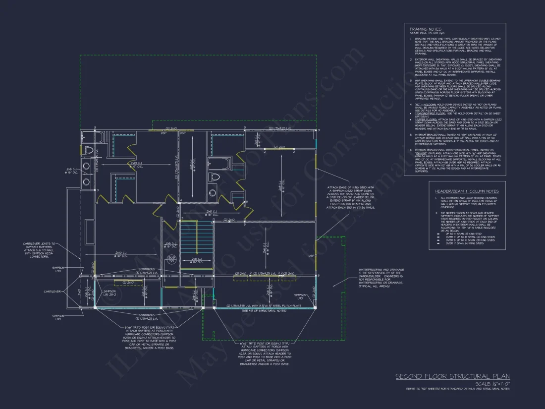 Modern 2-Story house Floor Plan with Detailed CAD Designs