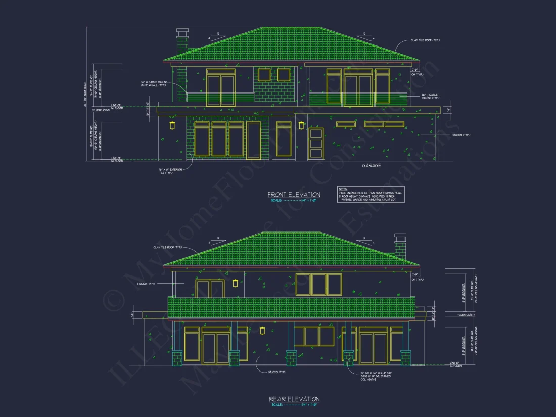Modern 2-Story house Floor Plan with Detailed CAD Designs