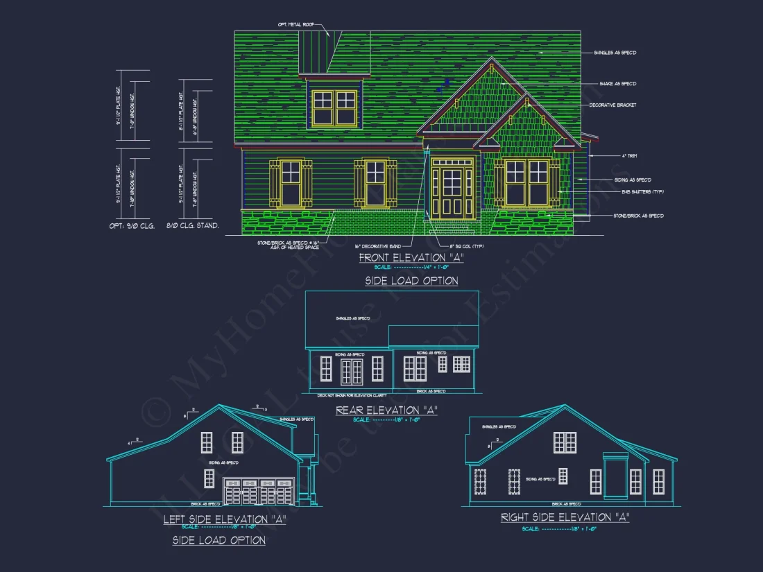 Craftsman house Plan with 1.5 Floors, CAD Architecture & Design