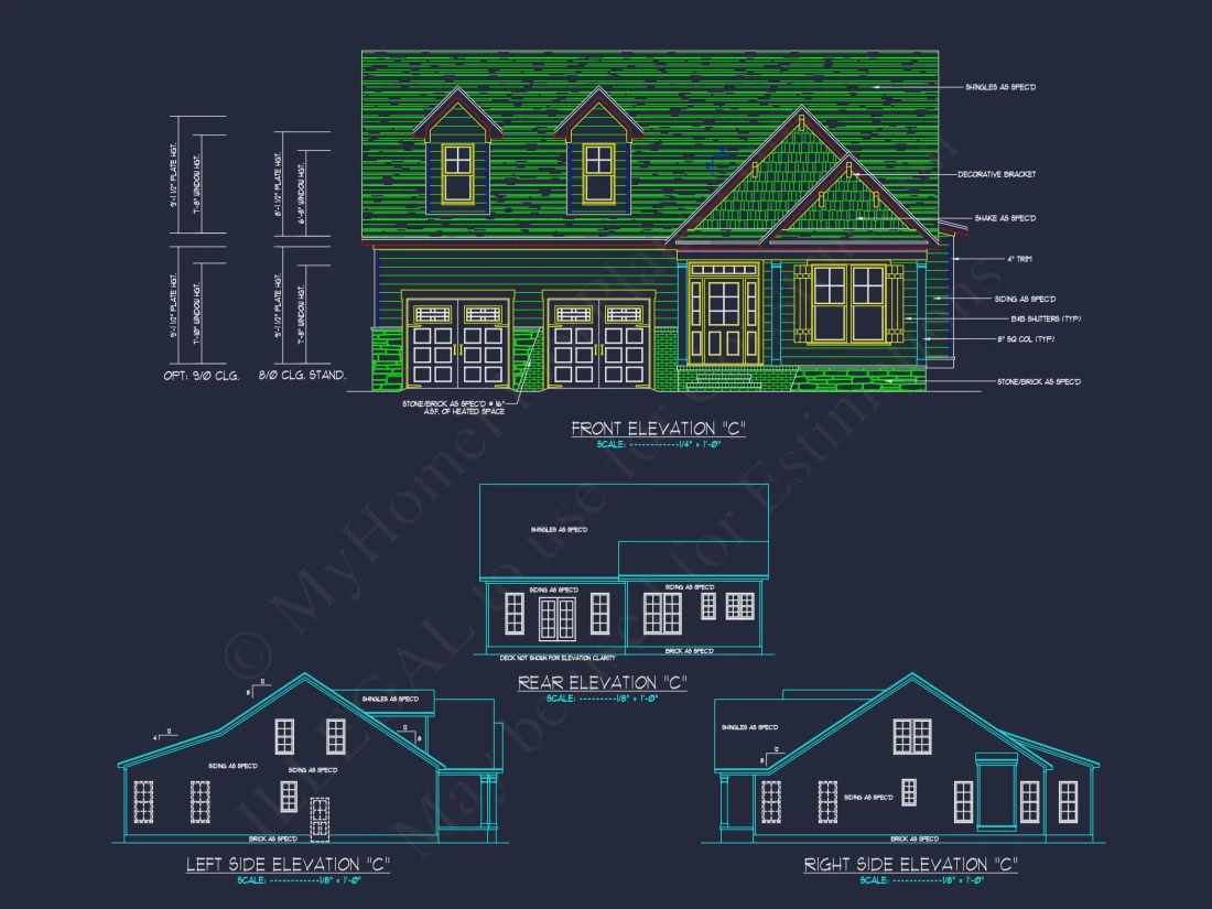 Craftsman house Plan with 1.5 Floors, CAD Architecture & Design