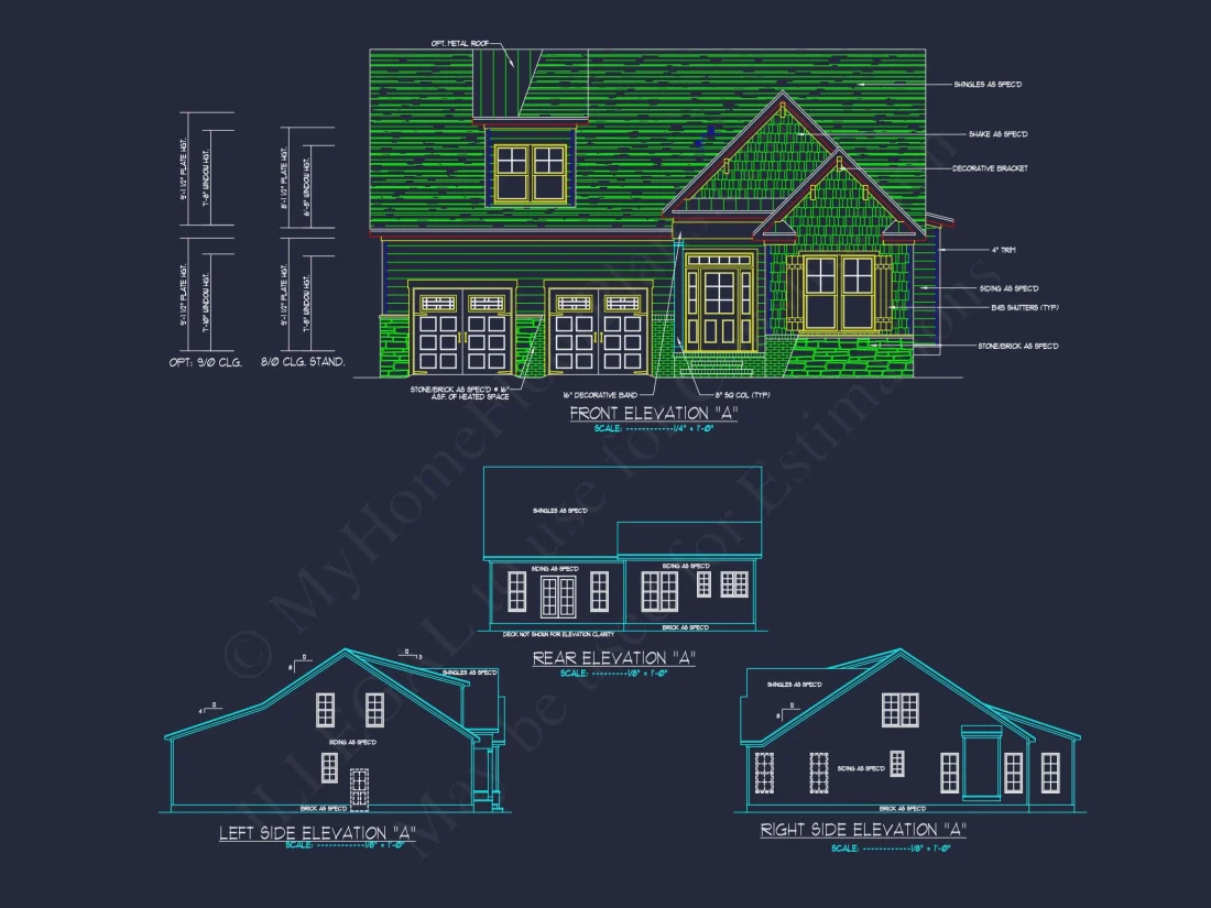 Craftsman house Plan with 1.5 Floors, CAD Architecture & Design