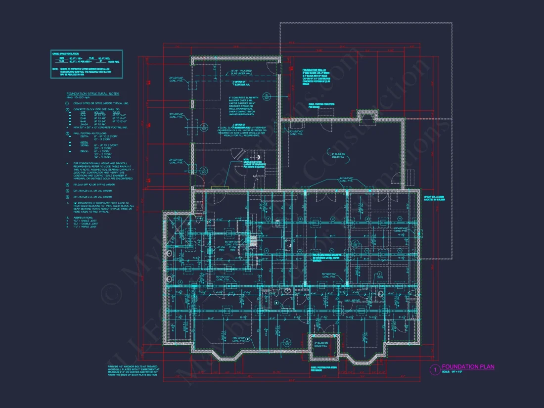 Traditional house Plan with Open Floor Blueprint and CAD Designs