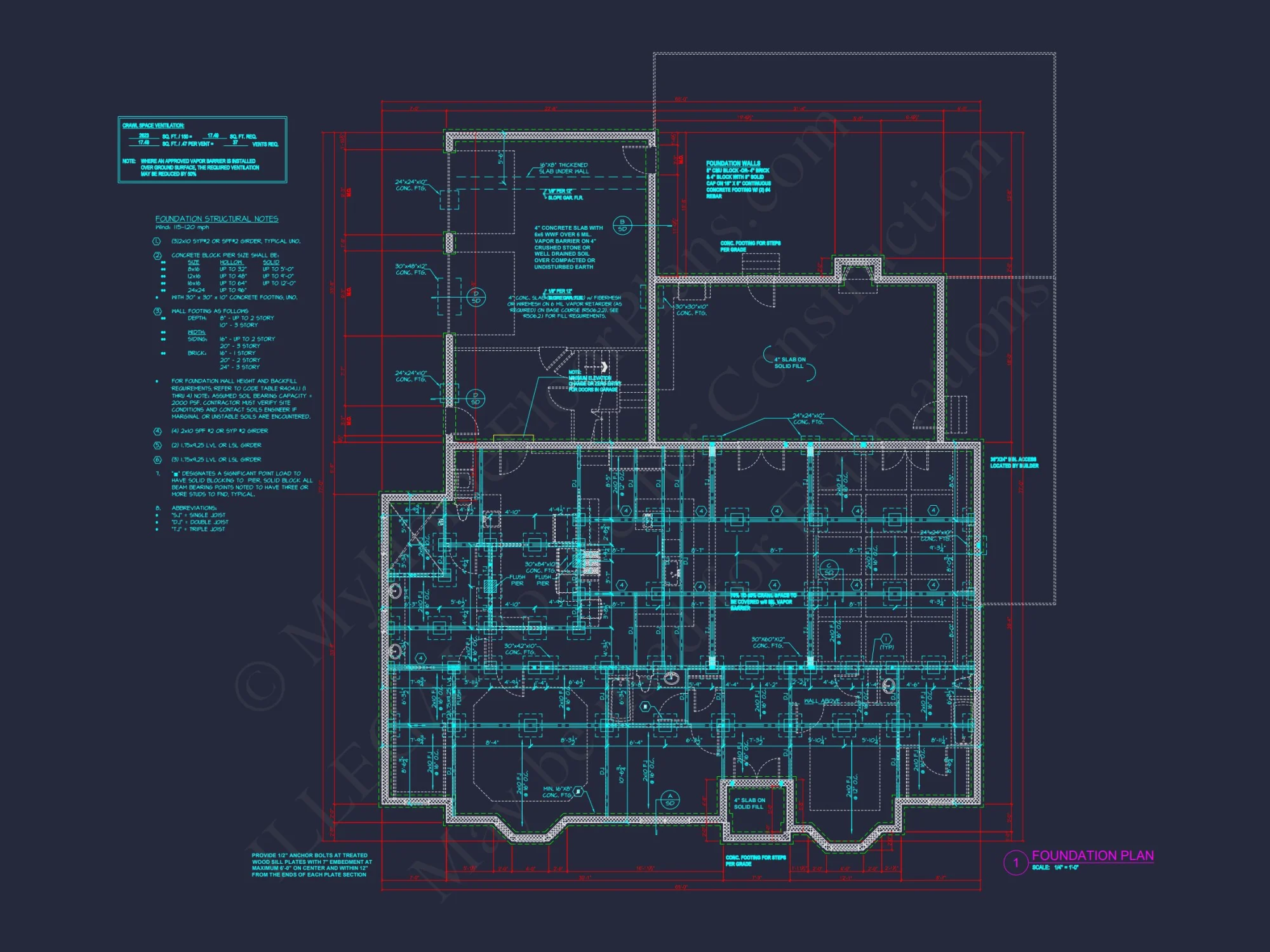 Traditional house Plan with Open Floor Blueprint and CAD Designs
