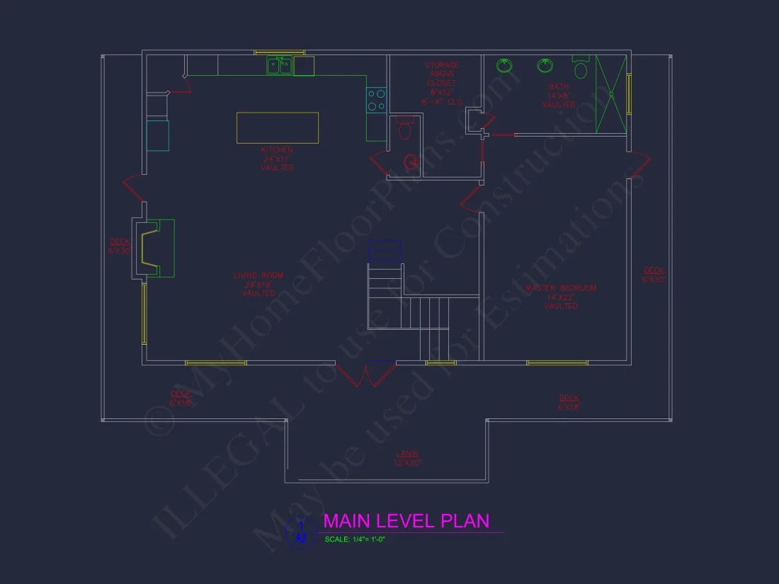 Charming 2-Bedroom Floor Plan with Vaulted Ceilings and CAD Designs