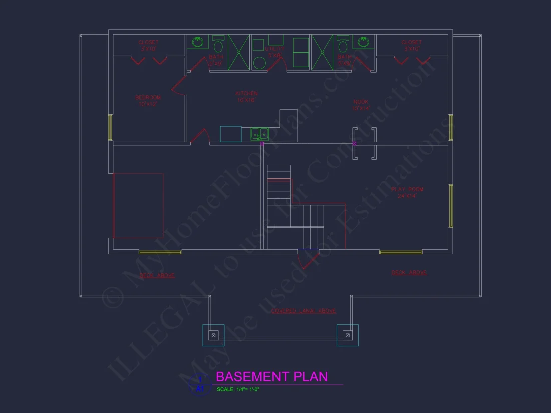 Charming 2-Bedroom Floor Plan with Vaulted Ceilings and CAD Designs