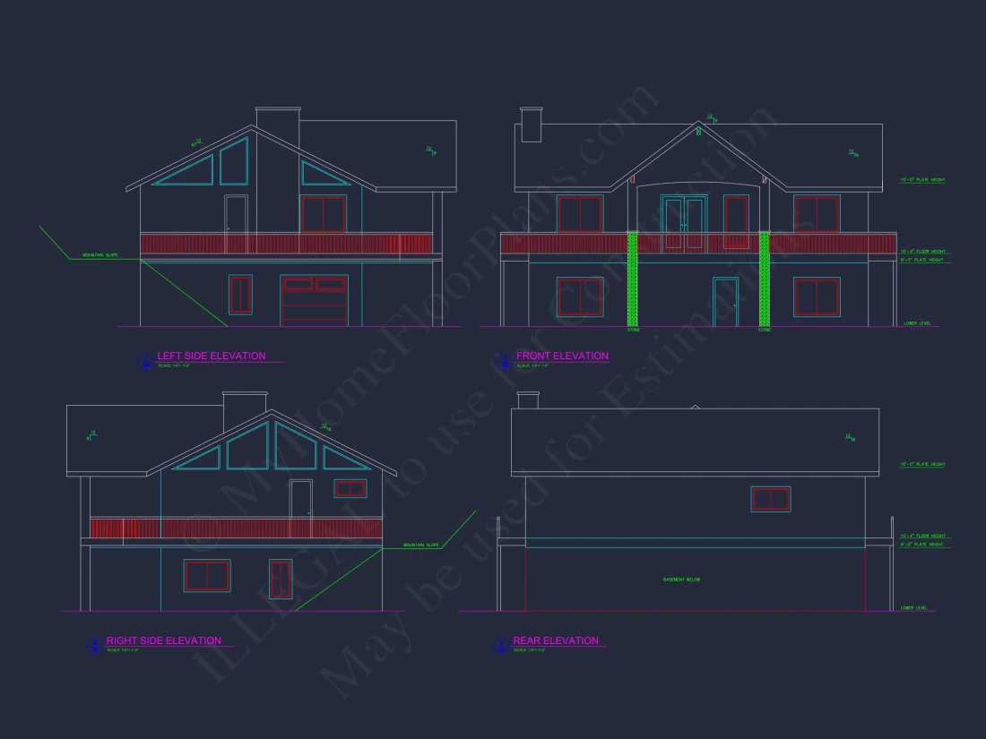 Charming 2-Bedroom Floor Plan with Vaulted Ceilings and CAD Designs
